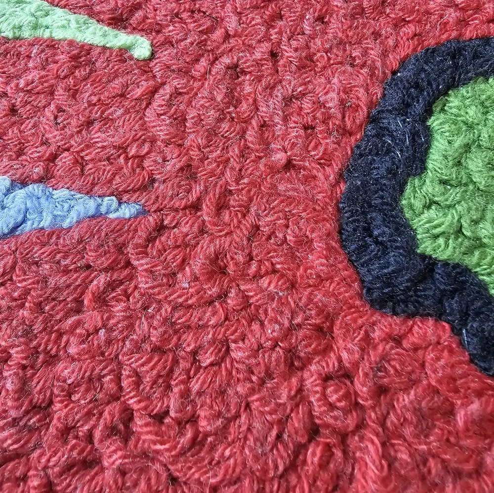Vintage Y2K Jellybean Flower Power Kids Rug Floor Mat, brightly colored Flower